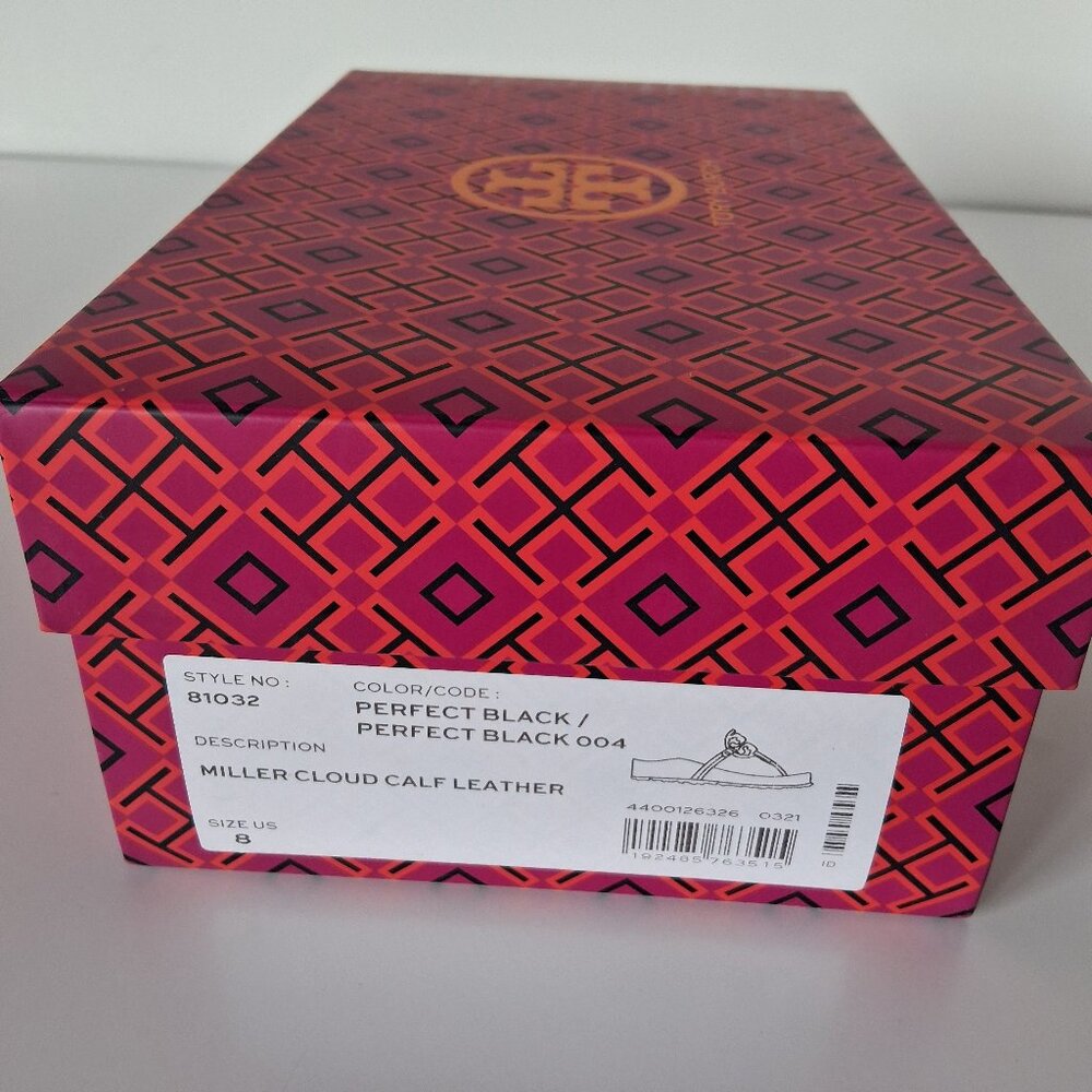 Tory Burch Miller Cloud Calf Leather Sandals Size 8 - Picture 9 of 9